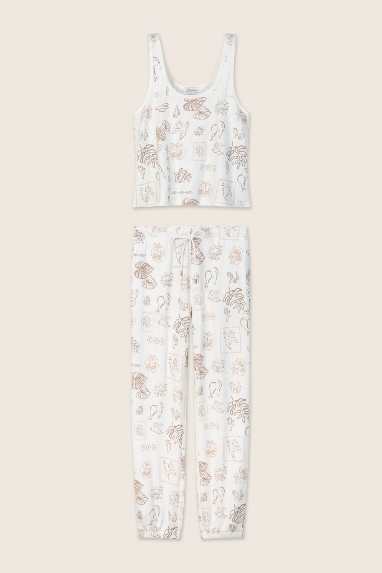 Palms Away Bistro Botanicals Long PJ Set