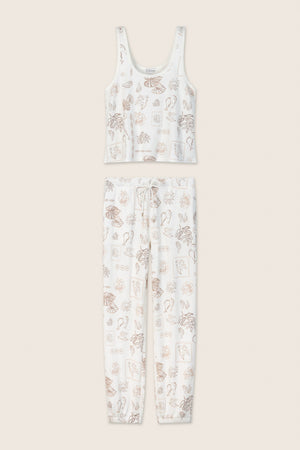 Palms Away Bistro Botanicals Long PJ Set