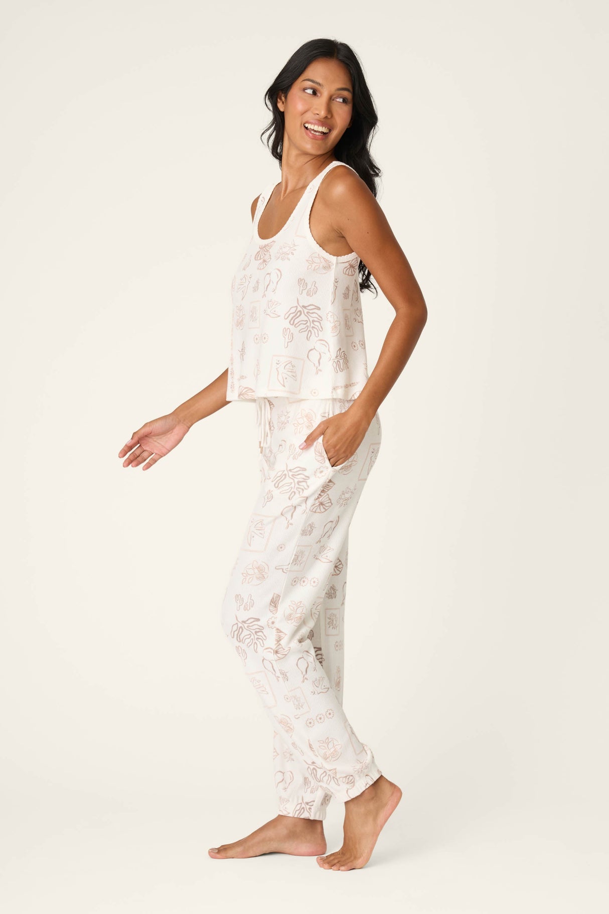 Palms Away Bistro Botanicals Long PJ Set