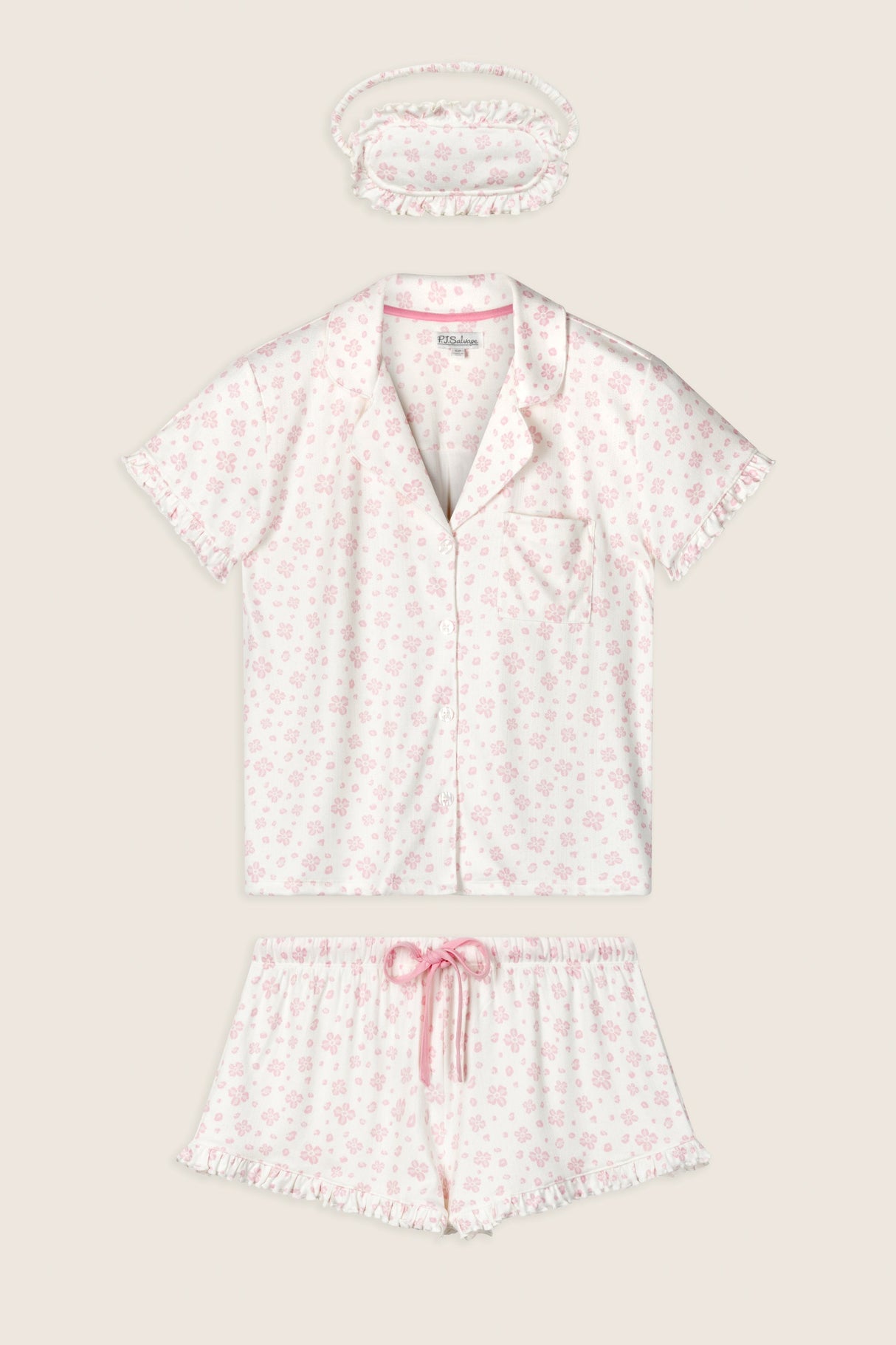 Pretty Petals Sweet Pink Floral Print 3-Piece PJ Set
