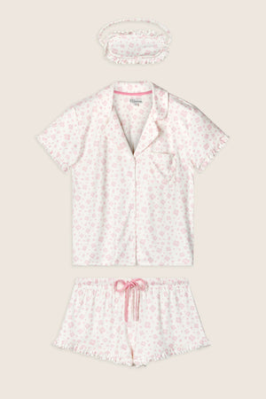 Pretty Petals Sweet Pink Floral Print 3-Piece PJ Set