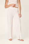 Pretty Petals Sweet Pink Floral Print Open Leg Pants