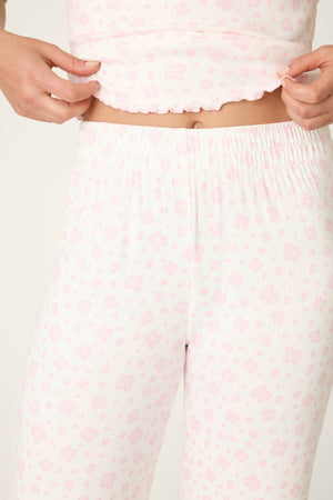 Pretty Petals Sweet Pink Floral Print Long PJ Set