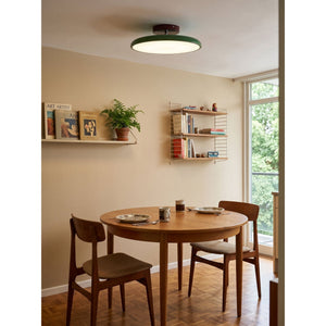 Orbitra | Flush Mount LED Ceiling Light with Swivel Arm, Dimmable Beige or Green Fixture