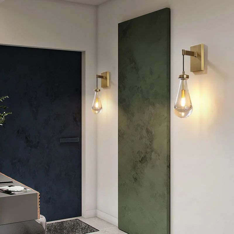 Raindrop Glass Wall Sconce E12 Dimmable 17.75" Modern Light Fixture
