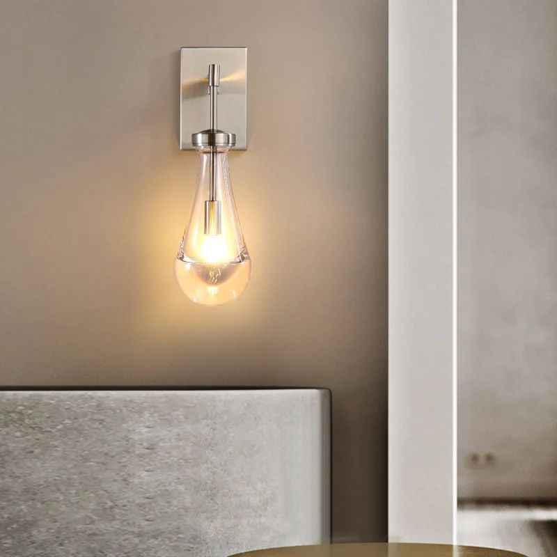 Raindrop Glass Wall Sconce E12 Dimmable 17.75" Modern Light Fixture