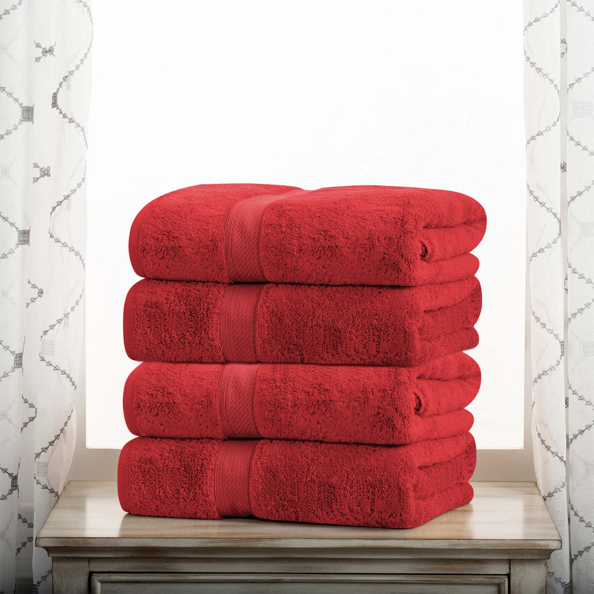 Egyptian Cotton Plush Heavyweight Bath Towel Set of 4