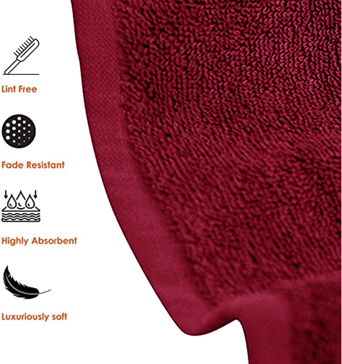 Set of 6 Hotel & Spa 100% Cotton Bath Towels 27x52 Inch