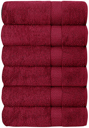 Set of 6 Hotel & Spa 100% Cotton Bath Towels 27x52 Inch
