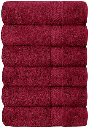 Set of 6 Hotel & Spa 100% Cotton Bath Towels 27x52 Inch