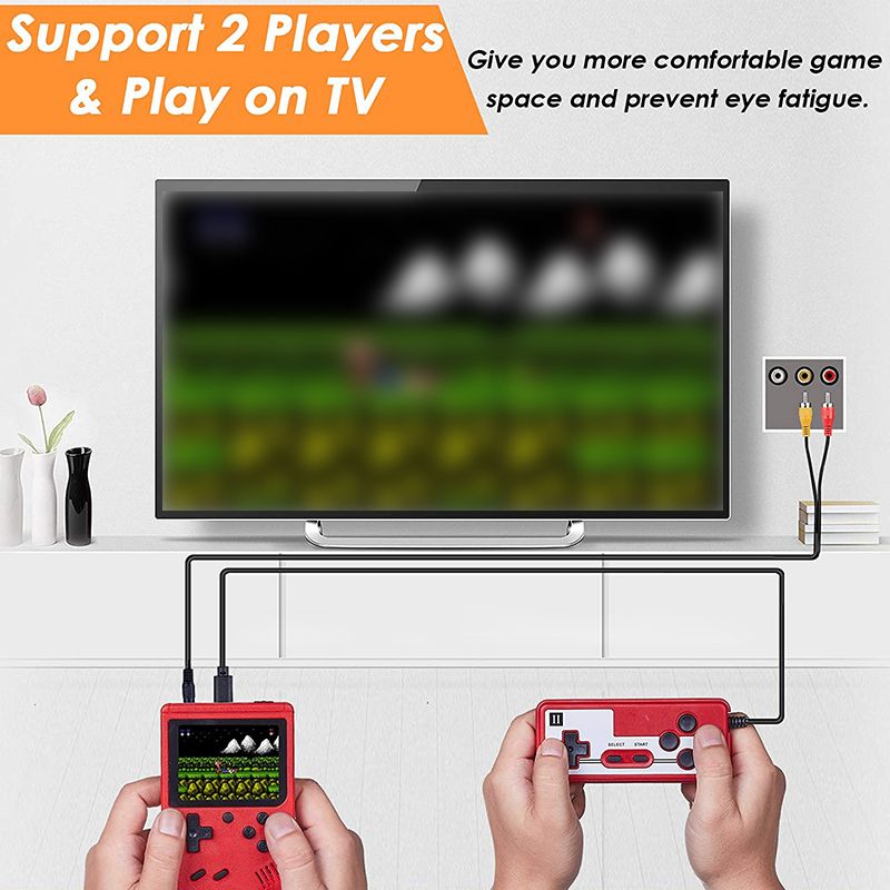 400-In-1 Handheld Game Console with 2 Player Controller & TV Connection