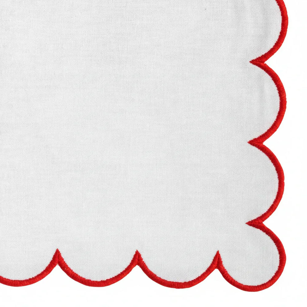 Red Fabric Napkins - Scalloped
