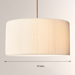 36 Silk Drum Pendant Light 3-Light E26 Brass Bronze Fixture