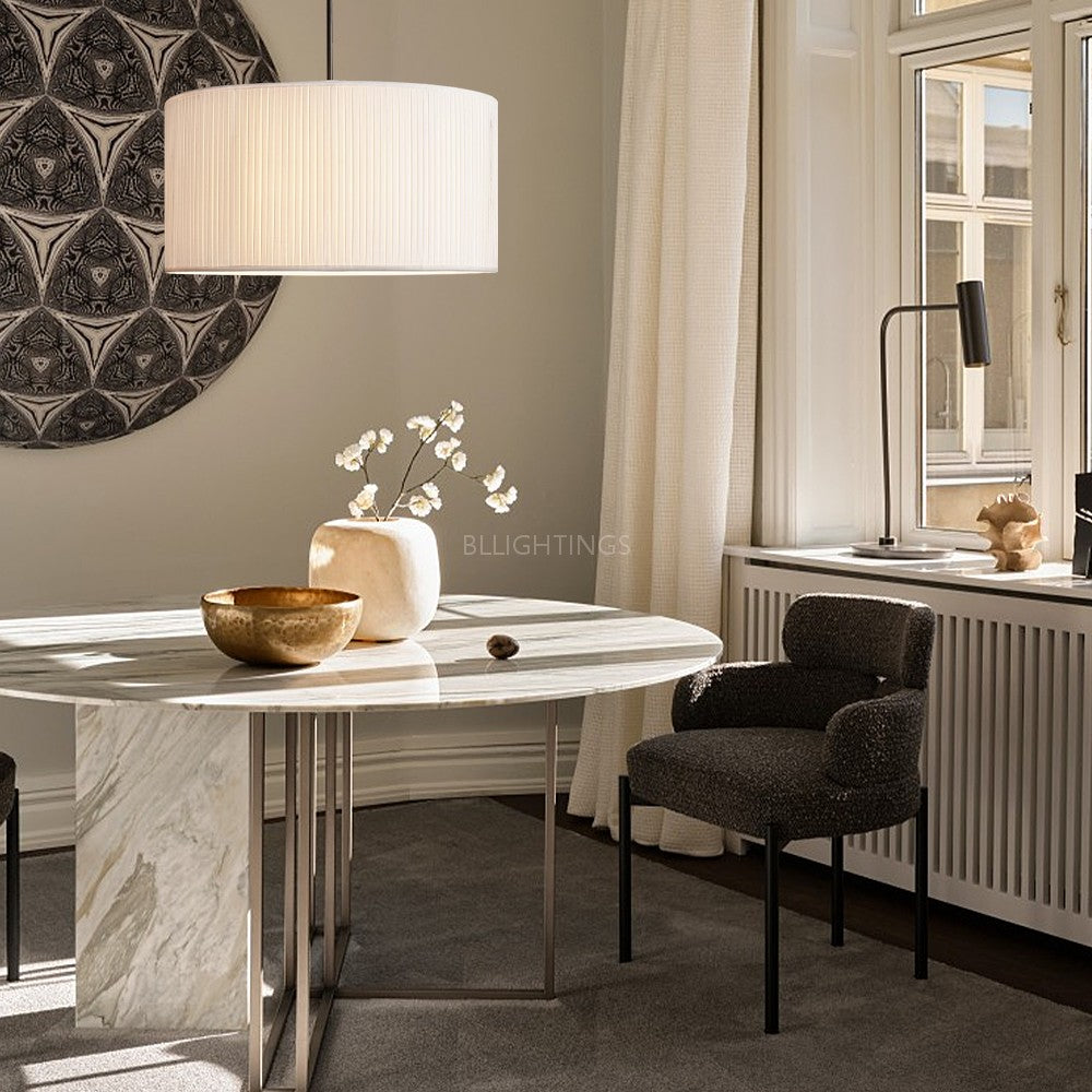 36 Silk Drum Pendant Light 3-Light E26 Brass Bronze Fixture