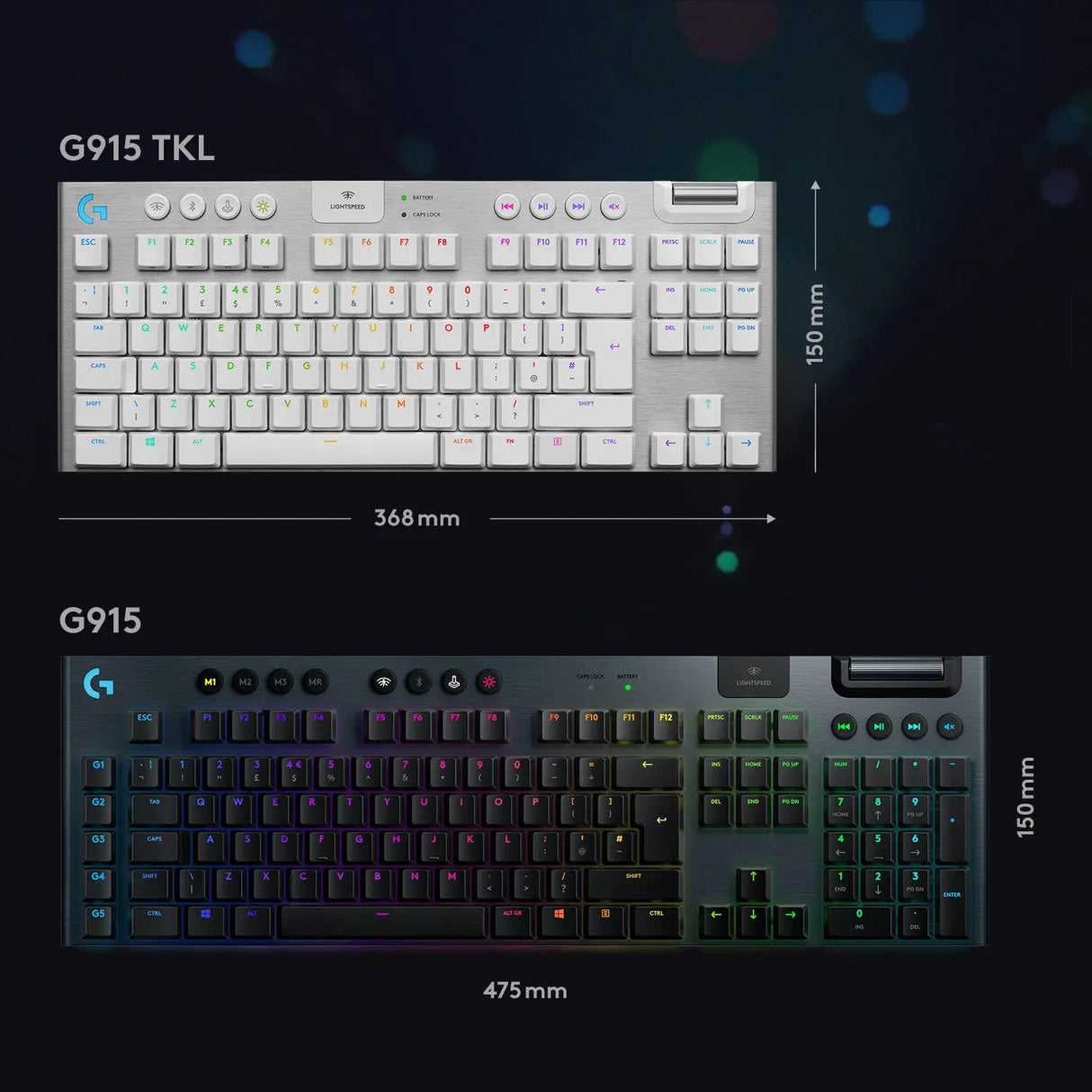 Refurbished - Logitech - G915 LIGHTSPEED TKL Wireless Mechanical GL Tactile Switch Gaming Keyboard