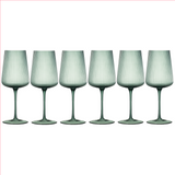 Tonal Ribbed Stemmed Wine Glassware, Set of 6
