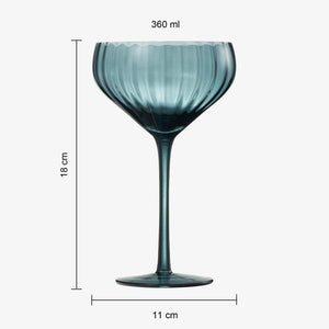 Tonal Tulip Champagne Coupe, Cocktail Glassware, Set of 6