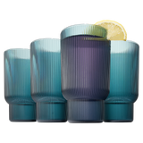 Eze Acrylic Ribbed Highball Glassware, Set of 4