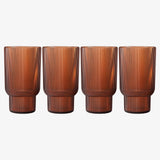 Eze Acrylic Ribbed Highball Glassware, Set of 4