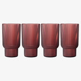 Eze Acrylic Ribbed Highball Glassware, Set of 4