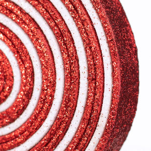 22" Glitter Lollipop Bow Pick: Red & White