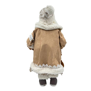18" Gingham Gingerbread Christmas Santa Figure