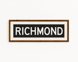 Framed Richmond Virginia Bus Scroll