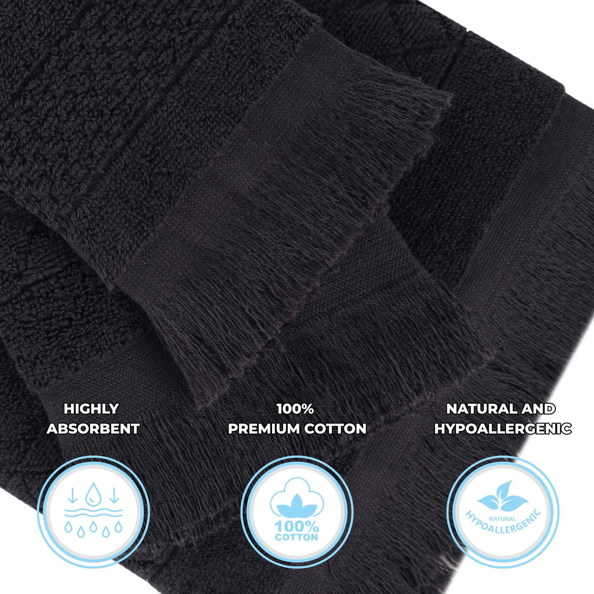 Cotton Geometric Jacquard Absorbent Bath Towel Set of 3 - Bath Towel by Superior Brand
