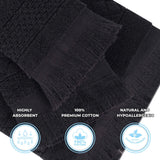 Cotton Geometric Jacquard Absorbent Bath Towel Set of 3 - Bath Towel by Superior Brand