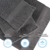 Cotton Geometric Jacquard Absorbent Bath Towel Set of 3 - Bath Towel by Superior Brand
