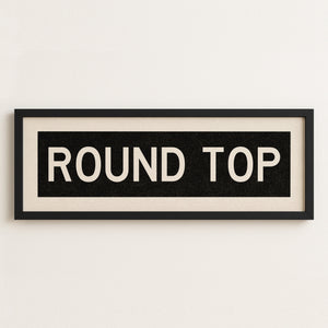 Framed Round Top Bus Scroll Sign