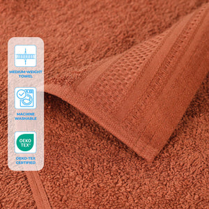 Honeycomb Textured Waffle Border Cotton Bath Towels, Set of 4 - Bath Towel by Superior Brand