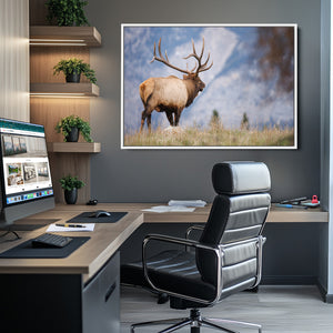 Rustic Elk Wall Art Canvas Print – Framed Majestic Wildlife