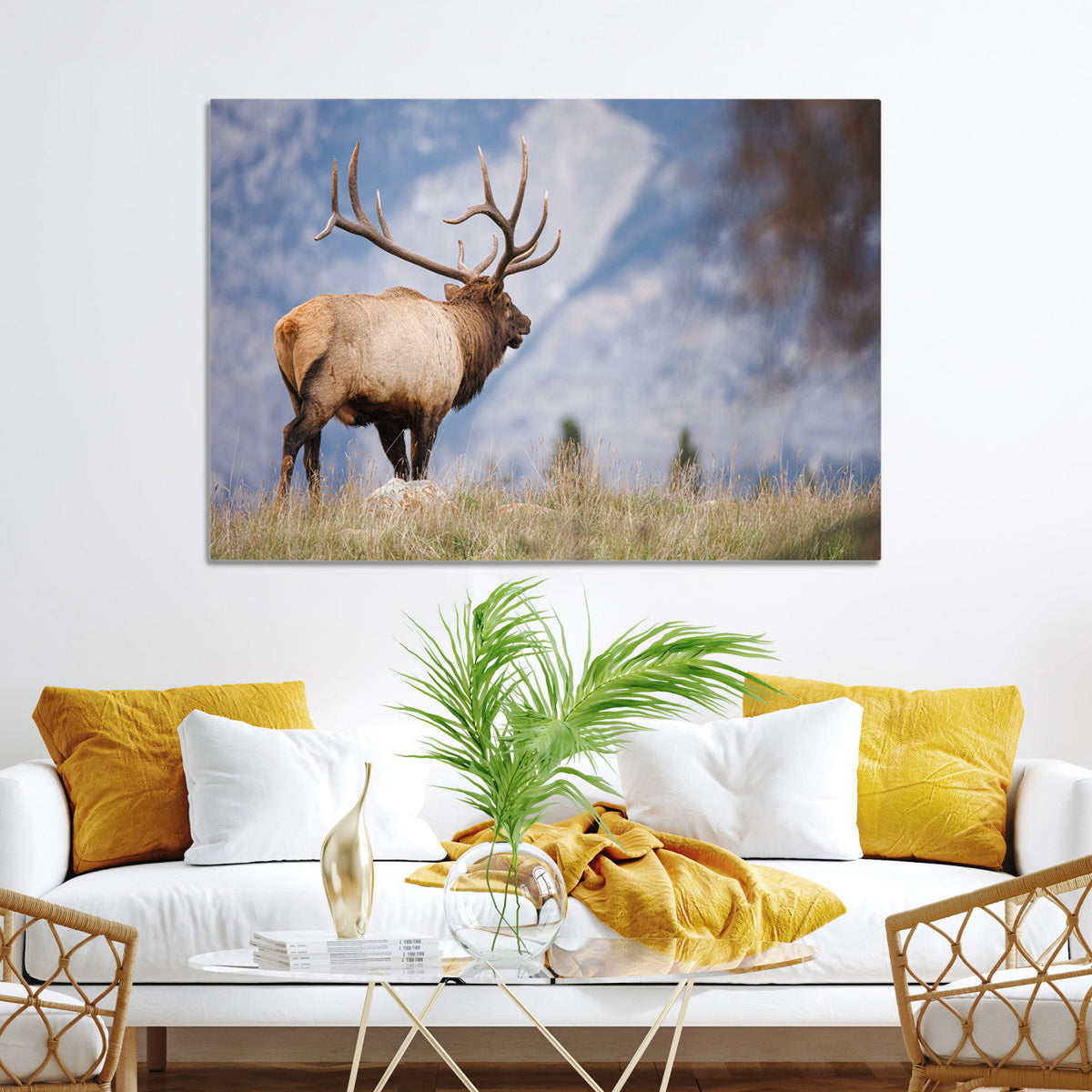 Rustic Elk Wall Art Canvas Print – Framed Majestic Wildlife