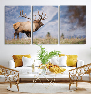 Rustic Elk Wall Art Canvas Print – Framed Majestic Wildlife
