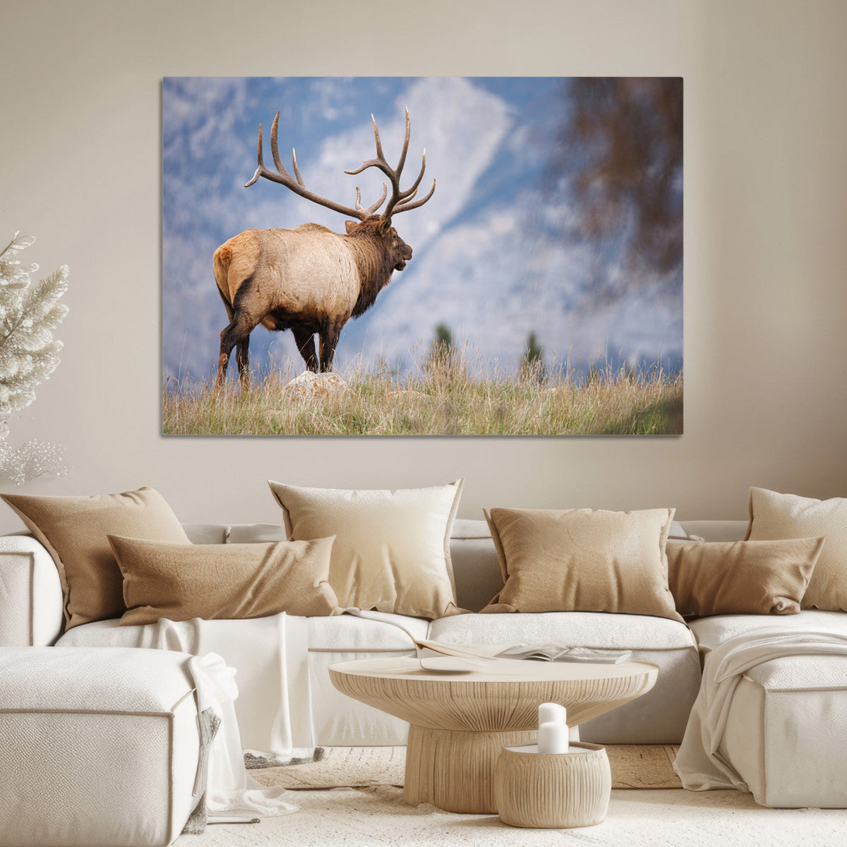 Rustic Elk Wall Art Canvas Print – Framed Majestic Wildlife