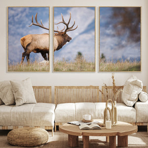 Rustic Elk Wall Art Canvas Print – Framed Majestic Wildlife