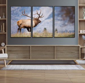 Rustic Elk Wall Art Canvas Print – Framed Majestic Wildlife