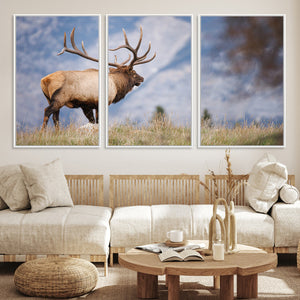 Rustic Elk Wall Art Canvas Print – Framed Majestic Wildlife