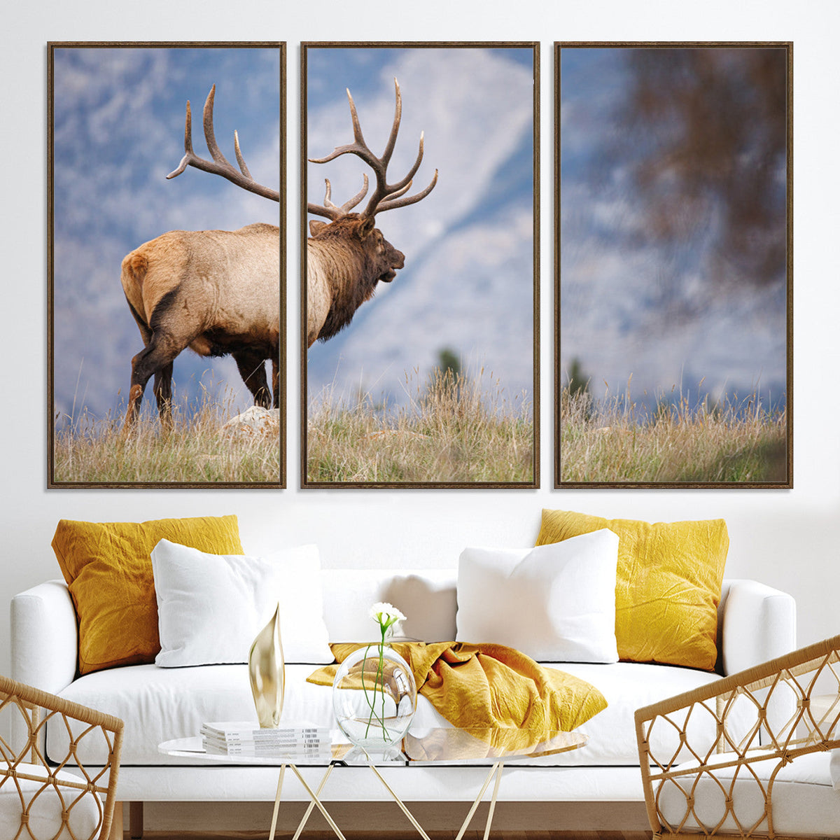 Rustic Elk Wall Art Canvas Print – Framed Majestic Wildlife