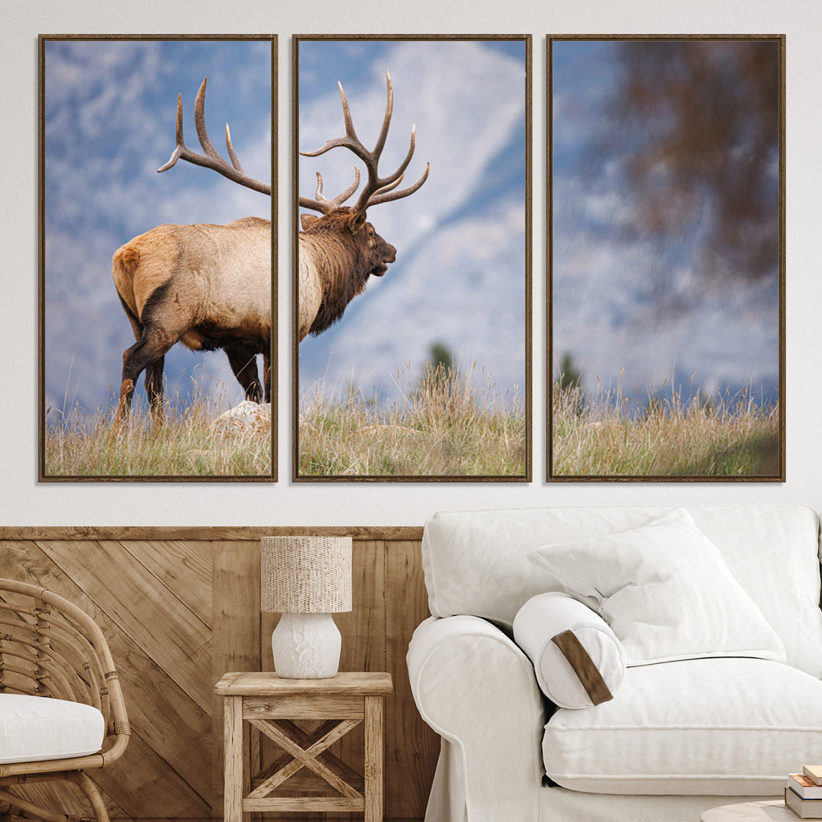 Rustic Elk Wall Art Canvas Print – Framed Majestic Wildlife