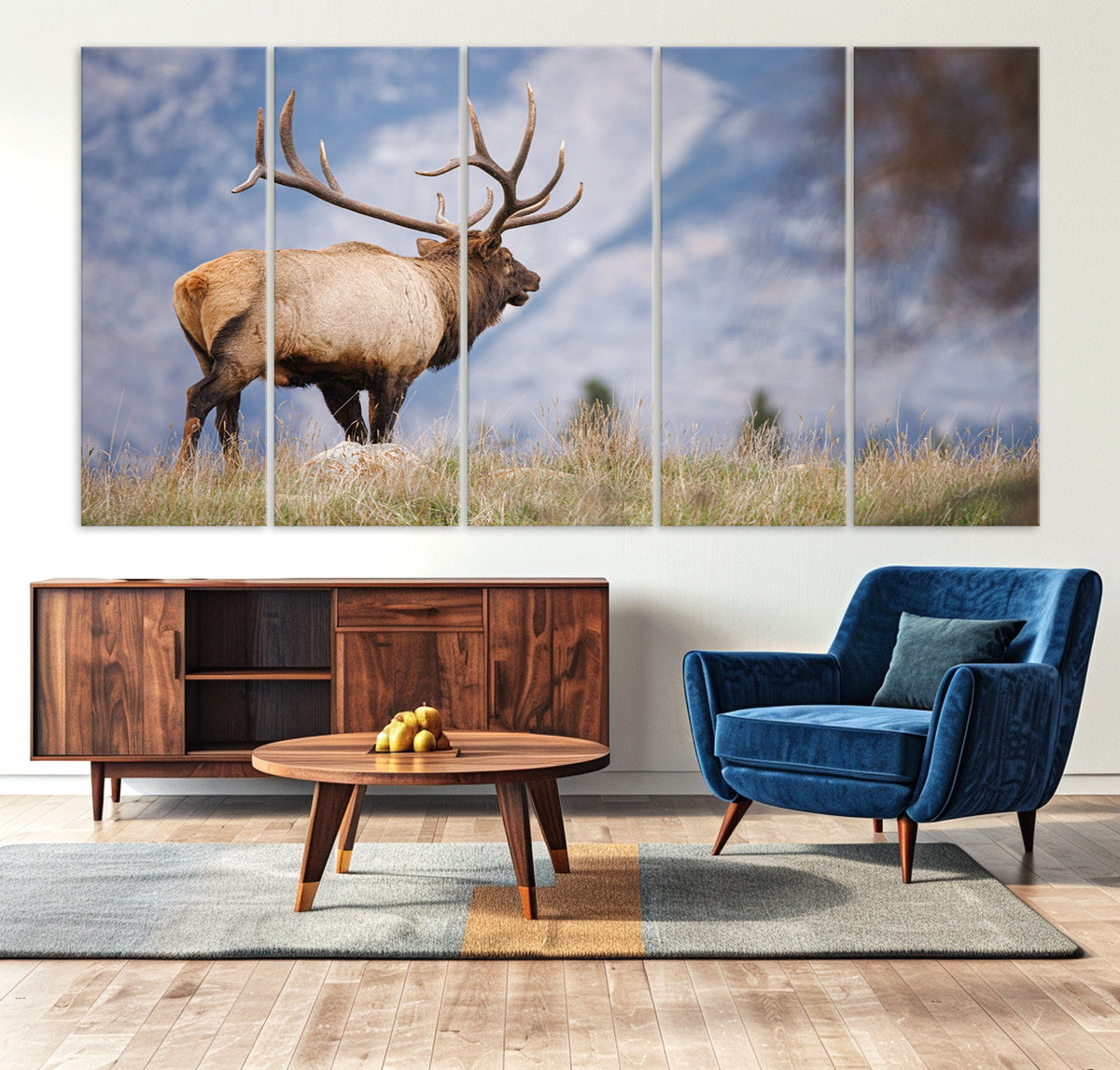 Rustic Elk Wall Art Canvas Print – Framed Majestic Wildlife