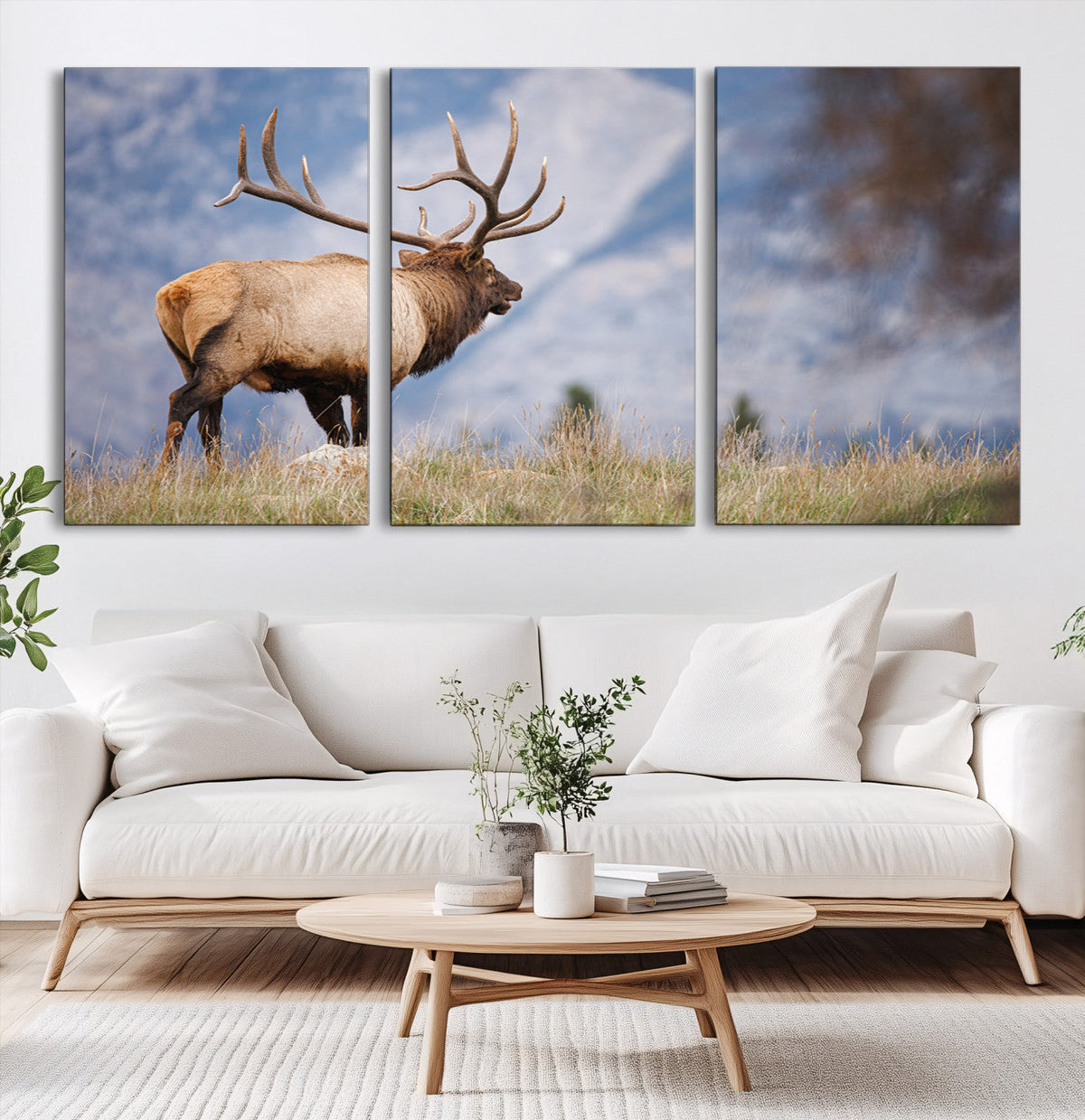 Rustic Elk Wall Art Canvas Print – Framed Majestic Wildlife