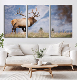 Rustic Elk Wall Art Canvas Print – Framed Majestic Wildlife