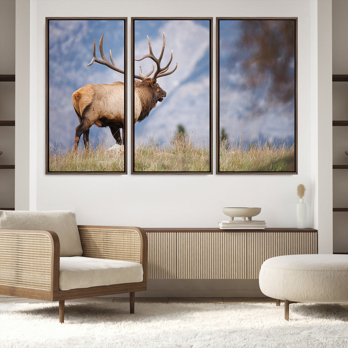 Rustic Elk Wall Art Canvas Print – Framed Majestic Wildlife