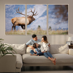 Rustic Elk Wall Art Canvas Print – Framed Majestic Wildlife