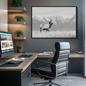 Rustic Elk Wall Art Canvas Print – Framed Majestic Wildlife