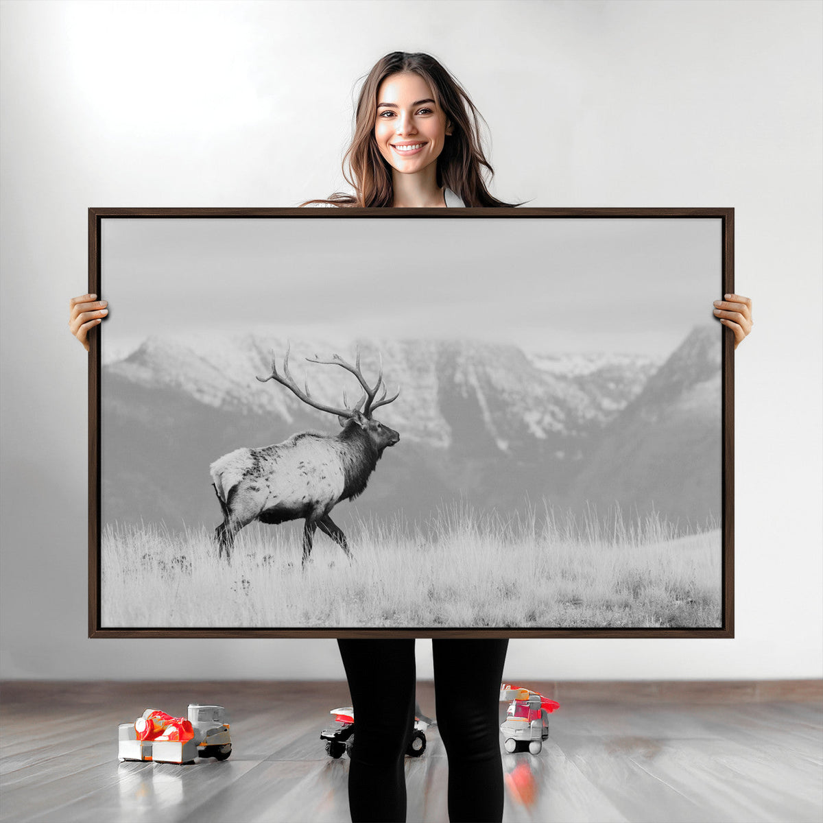 Rustic Elk Wall Art Canvas Print – Framed Majestic Wildlife