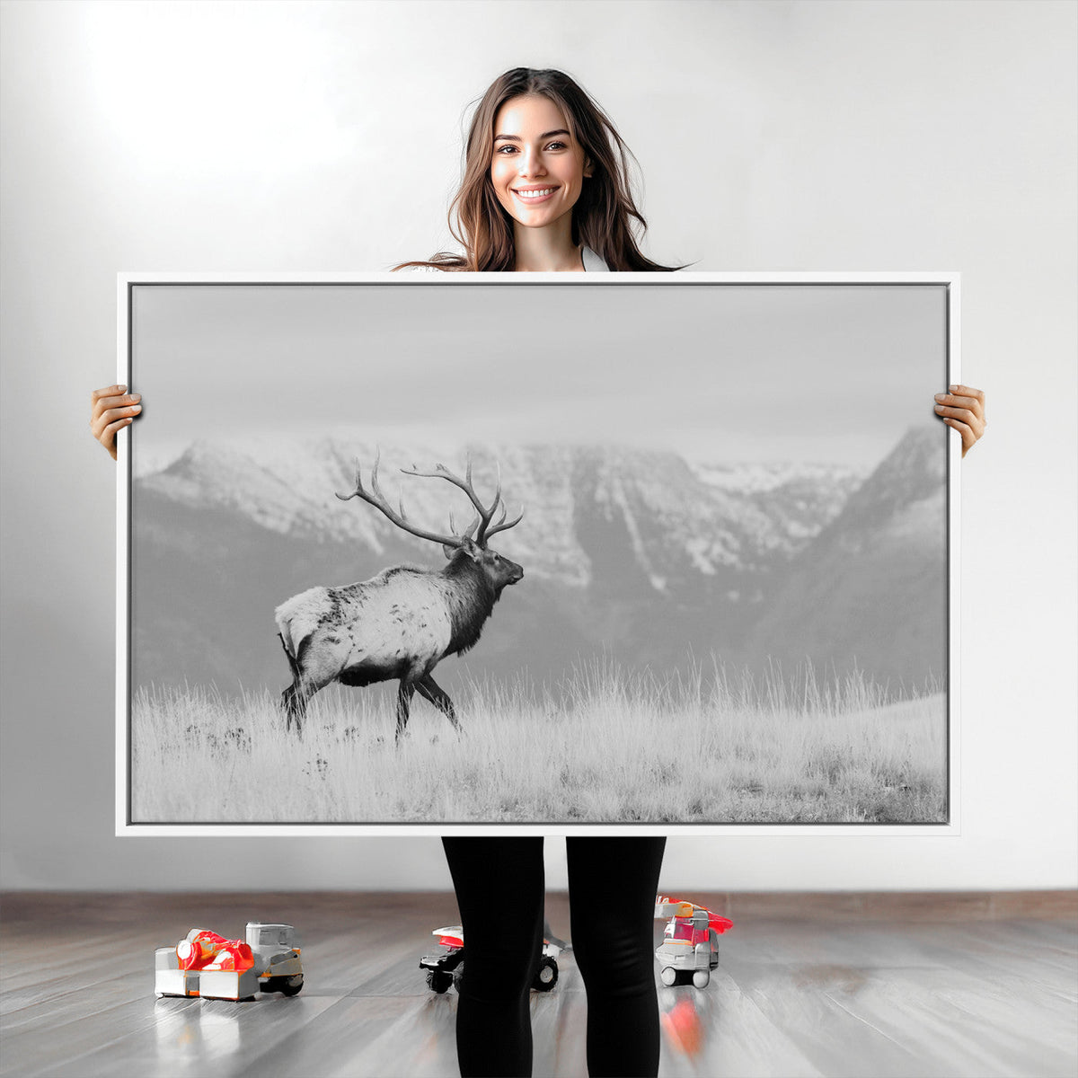 Rustic Elk Wall Art Canvas Print – Framed Majestic Wildlife