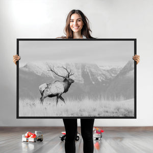 Rustic Elk Wall Art Canvas Print – Framed Majestic Wildlife